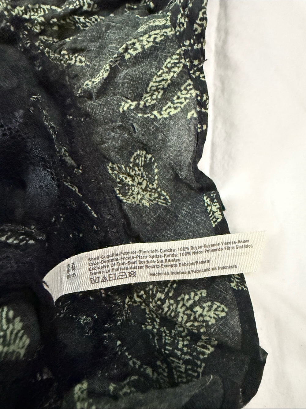 FREE PEOPLE Voile and Lace Trapeze Slip Dress Black Green Fern XS - Picture 8 of 11